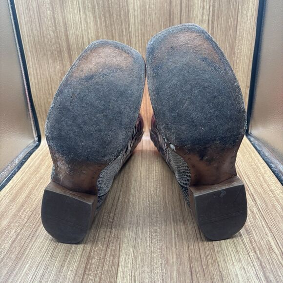 Alfa Western Wear Rustic Natural Python Leather Cowboy Boots Size 28 US 10 Men’s - Picture 6 of 10